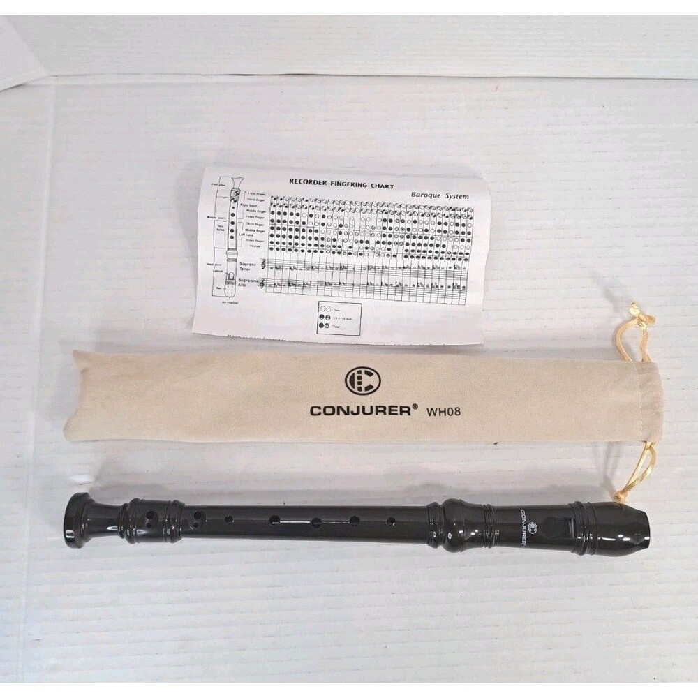 Conjurer German Fingering 8-Hole Descant Recorder ABS Brown w/ Sleeve & Chart